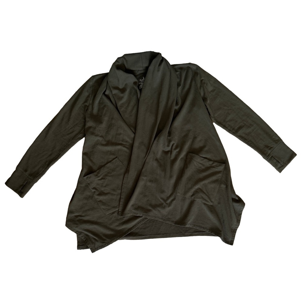 Cuddl Duds dark green Comfortwear Cardigan small